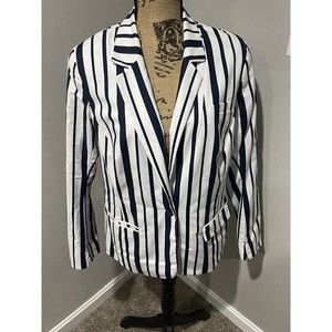 Lane Bryant, Size 14, Blazer, Navy White, One Button, NWOT